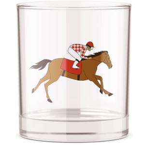 Derby Rocks Glass - Derby Race Horse Bourbon Whiskey Rocks Glass - Derby Bourbon Gift - Derby Party Accessories - Derby Lovers - Rocks Glass