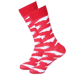 North Carolina Socks - Red/White North Carolina Shape Socks - North Carolina Fans - North Carolina Gifts - North Carolina Lover - NC Socks