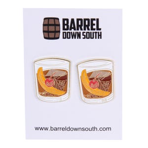 Bourbon Earrings - Old Fashioned Bourbon Enamel Stud Earrings - Bourbon Party Accessories - Bourbon Earrings for Gift - Jewelry Earrings