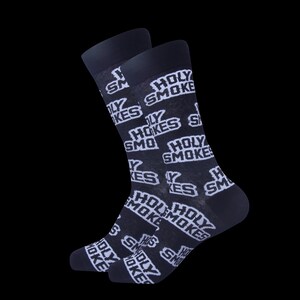 Funny Socks - Holy Smokes Socks - Silly Socks - Quirky Socks - Gifts for Husband - Gifts for Boyfriend - Gifts for Smokers - Gifts - Socks