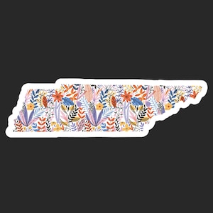 Sticker bloemmotief bloemenpatroon Tennessee staat - sticker welkomstgroet - Tennessee - cadeau-ideeën - wenskaarten - sticker bloemen