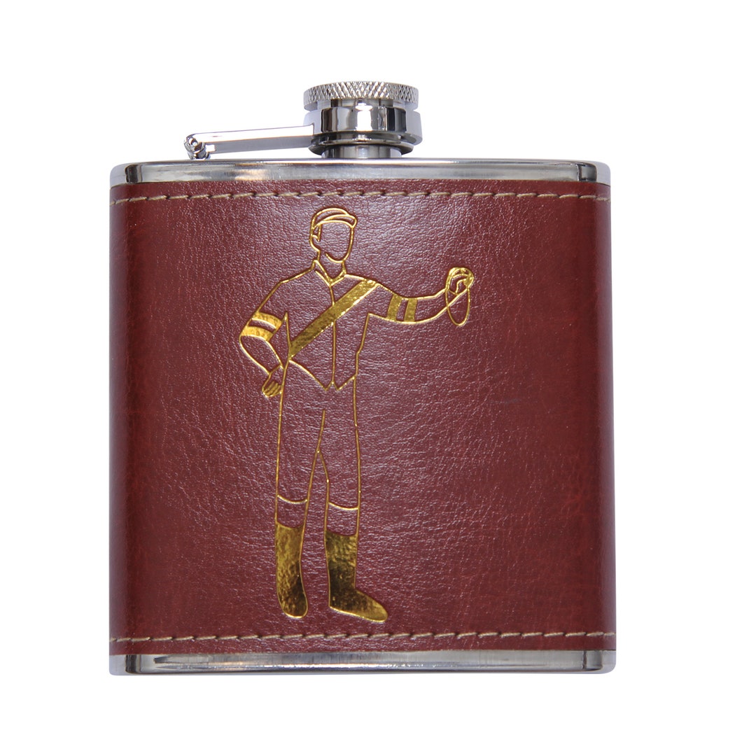 Derby Horse Jockeys Faux Leather Flask - Bourbon Gifts - Whiskey Gift ...