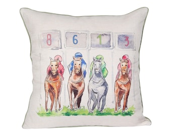 Derby Starting Gate Horse Pillow - 2024 Derby - Horse Racing - Derby Pillow - Derby Gift - Horse Racing Gift - Derby Hostess - Gift Ideas