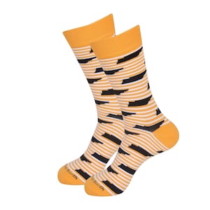 Tennessee Socks - Orange Stripe/Black Tennessee Shape Socks - Tennessee Fans - Tennessee Gifts - TN Socks - Gifts for Husband or Boyfriend