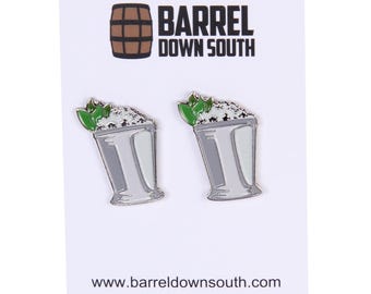 Derby Earrings - Mint Julep Enamel Stud Earrings - Derby Party Accessories - Derby Earrings for Gifts - Derby Lovers - Derby Fans - Earrings