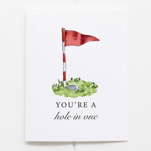 Cartão de felicitações de golfe Você é um buraco em um - Cartão de felicitações do marido - Cartão de felicitações do namorado - Dia dos pais - Cartões de aniversário de golfe - Jogadores de golfe