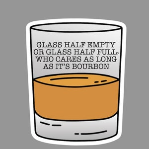 Sticker bourbonglas halflege whisky - sticker welkomstgroet - bourboncadeaus - Kentucky Bourbon - sticker whisky - sticker koeler