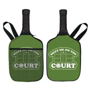 Meet Me On The Court Pickleball Paddle Cover - Paddle Cover - Pickleball Gift - Gifts For Pickleball - Pickleball Pattern - Gift Ideas