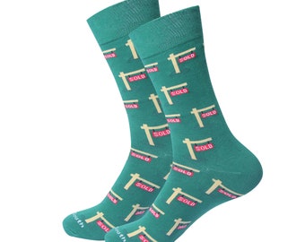 Sold Realtor Socks - Boyfriend Gift - Husband Gift - Whiskey Socks - Fun Socks - Funny Socks - Holiday Gift - Realtor Socks