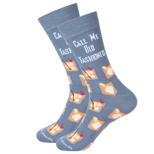 Whiskey Socks - Call Me Old Fashioned Socks - Whiskey Party Accessories - Whiskey Gifts - Whiskey Socks for Gifts - Whiskey Lovers - Whiskey