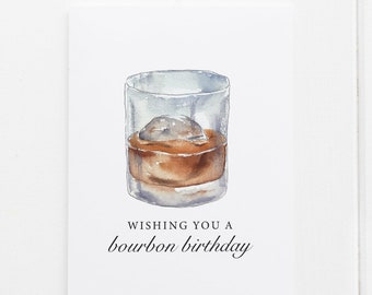 Bourbon-Whiskey-Geburtstagskarte: Wir wünschen dir einen Bourbon-Geburtstag! - Grußkarte für den Ehemann - Geburtstagskarte für den Freund - Grußkarte für die Freundin