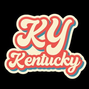 Sticker KY Kentucky schrift sticker - sticker vriend wenskaart - Kentucky stickers - whisky - cadeau-idee - wenskaarten - vriendin geschenken