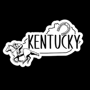 Derby Kentucky-vormige hoefijzersticker - sticker paard wenskaart - Kentucky geschenken - Kentucky stickers - wenskaarten - cadeau-ideeën