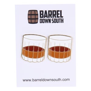 Bourbon Earrings - Bourbon Neat Enamel Stud Earrings - Bourbon Party Accessories - Bourbon Earrings for Gift - Bourbon Lovers - Bourbon Fans