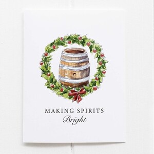 Urlaub Bourbon Grußkarte Making Spirits Bright - Weihnachtsgrußkarte - Geburtstagskarte - Geschenk Mann - Urlaubskarten