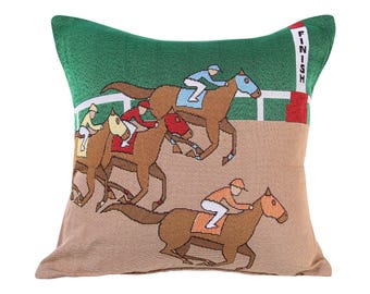Derby Horses Photo Finish Pillow - Derby Gifts - Horse Racing - Derby Decor - Derby Gift - Equestrian - Kentucky Gifts - Derby Traditions