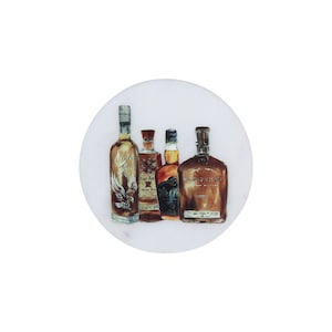 Kentucky Bourbon Bottles Marble Coaster - Drink Coaster - Man Cave - Bourbon Whiskey Decor - Bourbon Gift - Housewarming Gift - Alcohol Gift