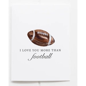 Cartão de felicitações de amor pelo futebol Eu te amo mais que futebol - Dia dos pais - Cartões de felicitações para maridos - Cartão de aniversário para namorados - Dia dos namorados