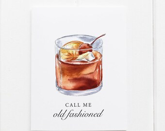 Bourbon Whisky Grußkarte Call Me Old Fashioned - Grußkarte Ehemann - Geburtstagskarte Freund - Freundin Karte - Vatertag