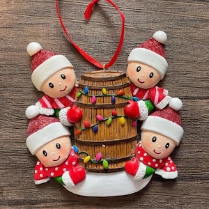 Bourbon Barrel Customizable Christmas Ornament - Whiskey Ornament - Vintage Christmas - Bourbon Ornament - Holiday Gifts - Gift Ideas
