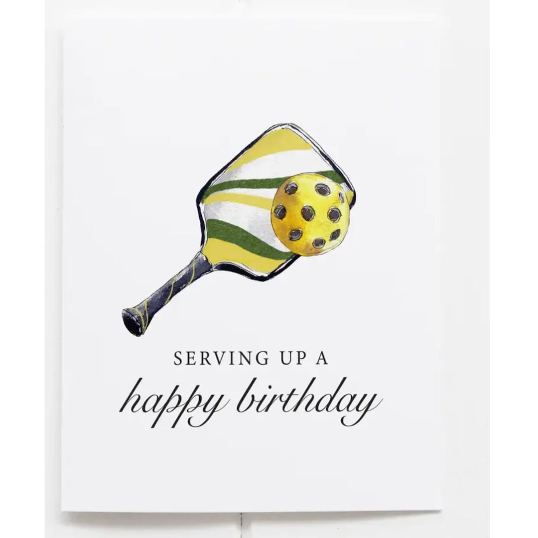 Serving up A Happy Birthday Pickleball Card Etsy