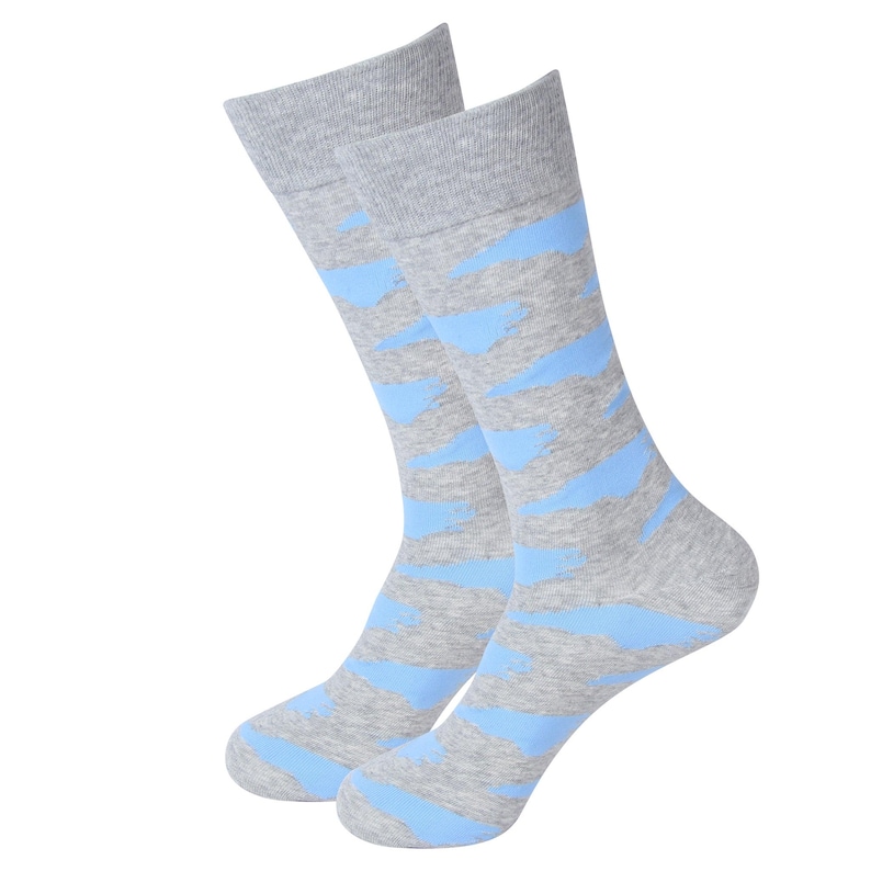 North Carolina Socks - Grey/Blue North Carolina Shape Socks - North Carolina Fans - NC Lovers - NC Gifts - Gifts for Husband - Gifts for BF image 1