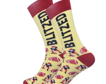 Blitzed Funny Drinking Socks - Football Socks - Drunk Socks