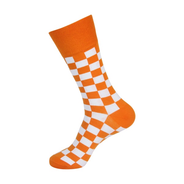 Tennessee Checker Board Socks - Tennessee Gameday - Tennessee Spirt - Husband Socks - Boyfriend Gift - Tailgating Attire - Birthday Gifts
