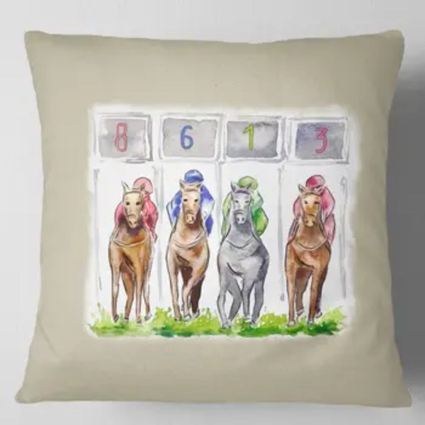 Derby Starting Gate Horse Pillow - 2024 Derby - Horse Racing - Derby Pillow - Derby Gift - Horse Racing Gift - Derby Hostess - Gift Ideas