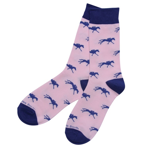 Derby Horse Socks Pink - 2024 Derby - Kentucky Horse Racing - Derby Party Favors - Derby Day Attire - Derby Hostess Gift - Derby Horse Socks