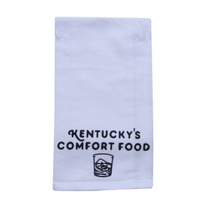 Bourbon Kentucky&#39;s Comfort Food Tea Towel - Alcohol Gifts - Bourbon Trail - Bourbon Bar Gift - Kentucky Bourbon - Bar Decor - Whiskey Gift