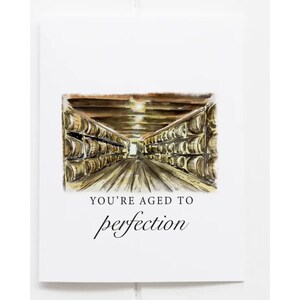 Carte de vœux Bourbon Rickhouse You’re Aged To Perfection - Carte d’anniversaire pour petit ami - Fête des pères - Carte de vœux pour mari - Cartes-cadeaux pour femme