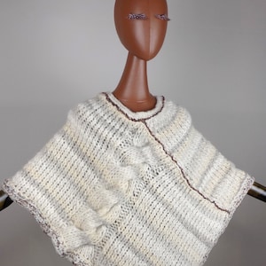 Wool poncho, Hand knit sweater for women,