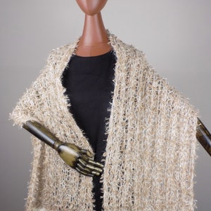 Soft Wool scarf, Women knitted scarf, Fur-like Shawl image 4