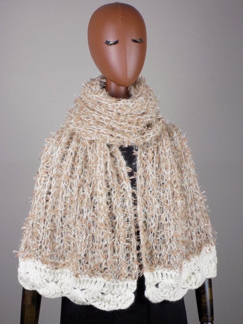 Soft Wool scarf, Women knitted scarf, Fur-like Shawl image 2