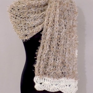 Soft Wool scarf, Women knitted scarf, Fur-like Shawl image 8