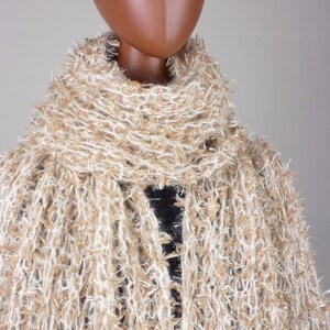 Soft Wool scarf, Women knitted scarf, Fur-like Shawl image 3