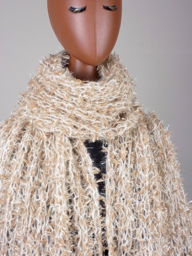 Soft Wool scarf, Women knitted scarf, Fur-like Shawl image 3