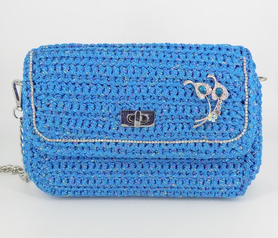 Pochette azzurra cerimonia clearance