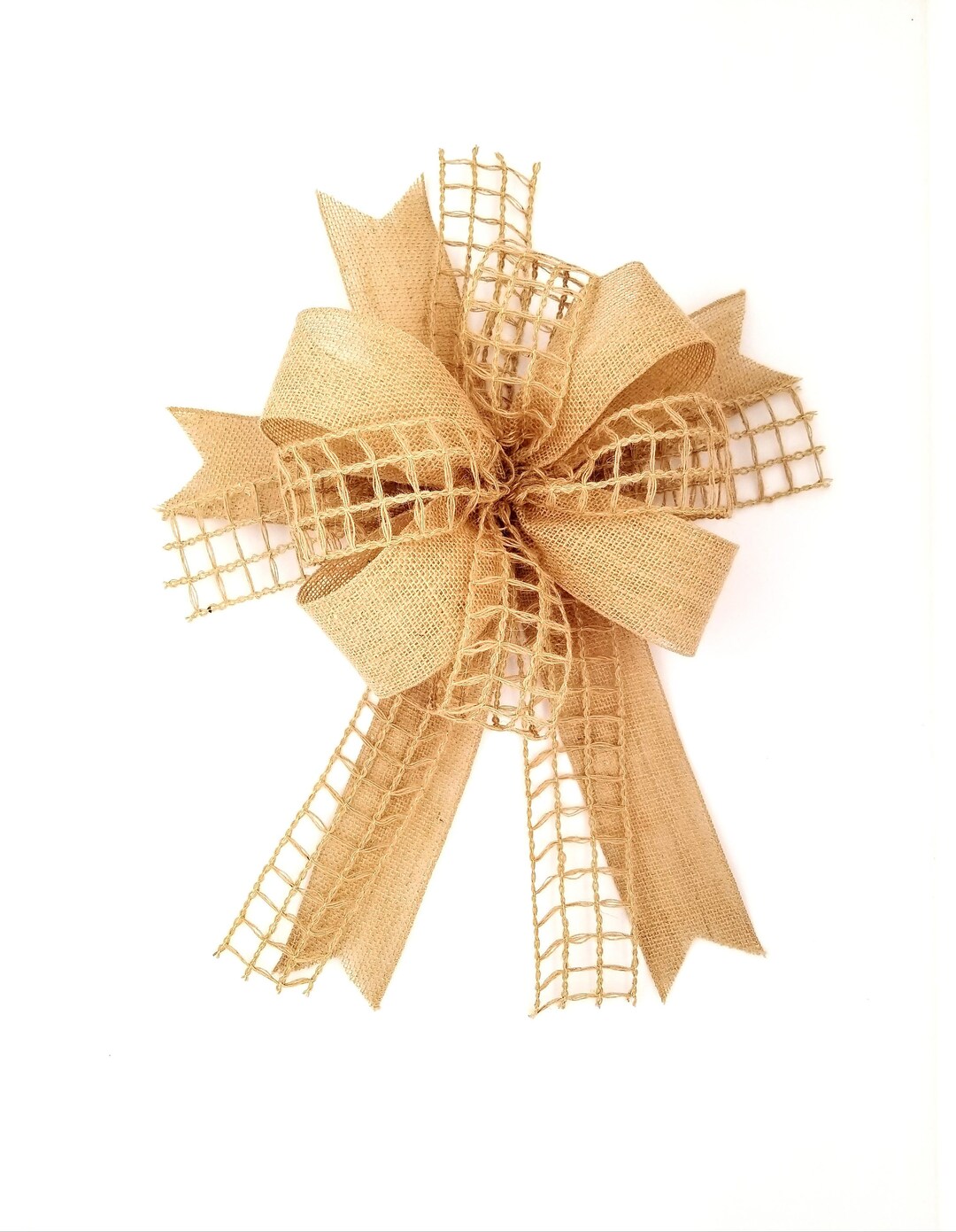 Bow for Wreath, Burlap Bow, Craft Supplies, Rustic Bow, Rustic Wedding