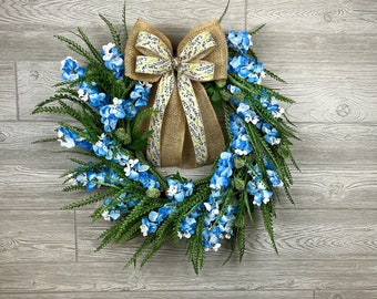 Texas Bluebonnet wreath, Texas Wreath, Summer Wreath, Farmhouse Wreath, Wreath, Spring Wreath, wreaths for front door year round