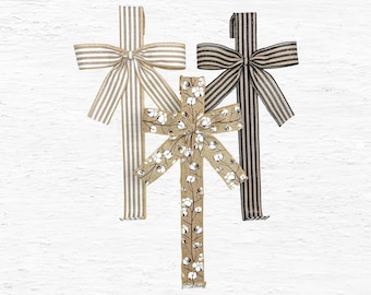 14” Metal Door Wreath Hanger, Wreath Hook, Hanger for Wreaths, Front Door Wreath Hanger, Over the Door Hook, Door Hook, Farmhouse Stripe Bow