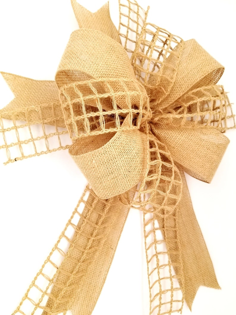 Bow for Wreath Burlap Bow Craft Supplies Rustic Bow Rustic Etsy
