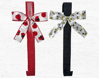 14” Metal Door Wreath Hanger, Lady Bug Hanger, Bees Wreath Hanger, Front Door Hanger, Over the Door Hook, Wreath Supplies, Spring Door Hook