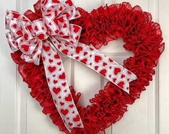 Burlap Heart Wreath | Rustic Farmhouse Front Door Decor