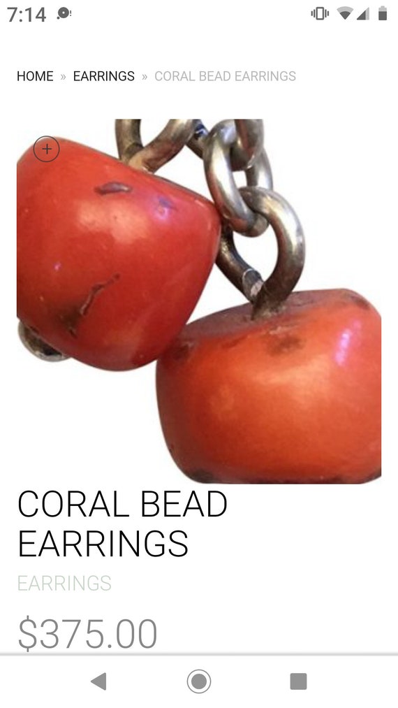 19th Century North African Coral Bead Earrings - image 4