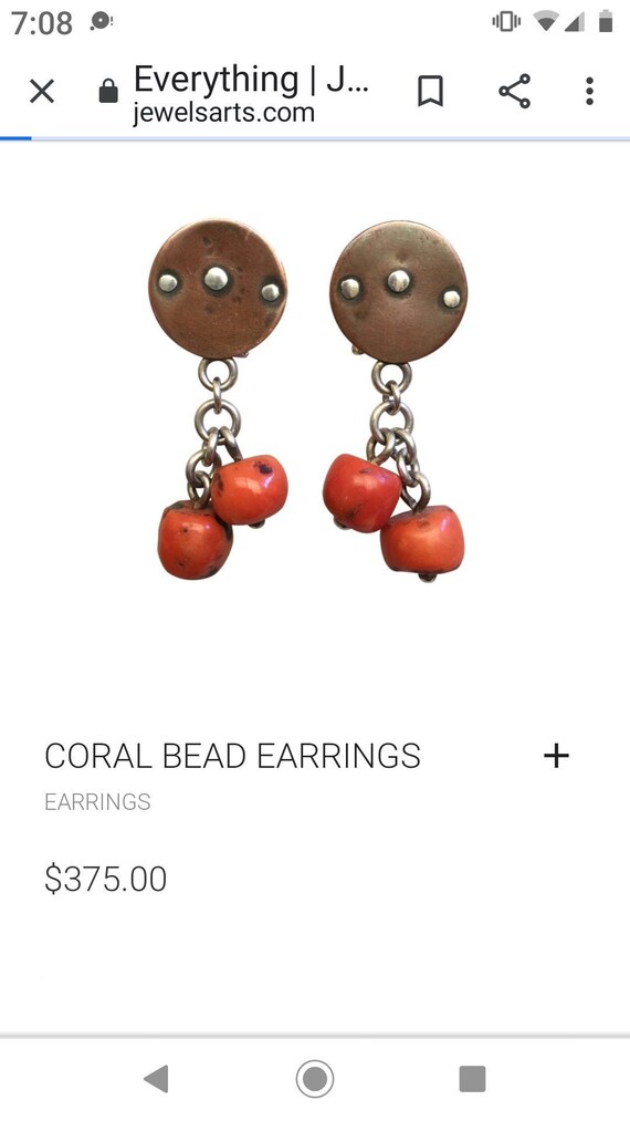 19th Century North African Coral Bead Earrings - image 1