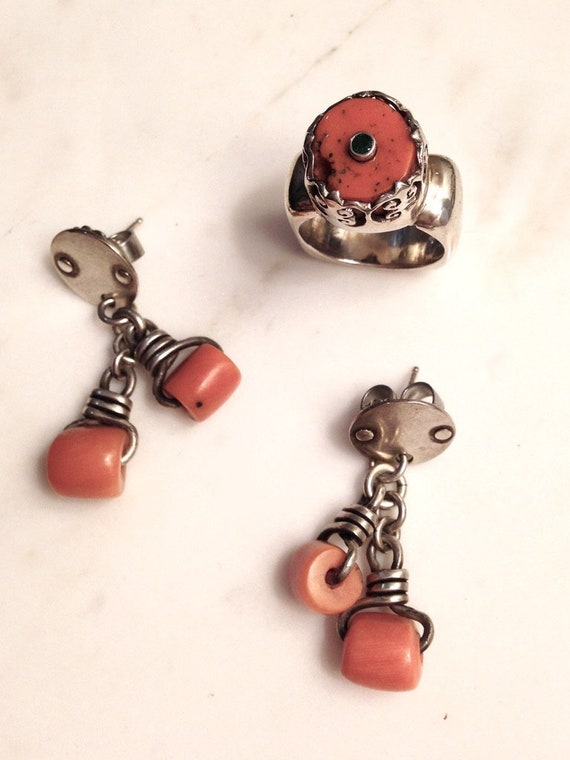 19th Century North African Coral Bead Earrings - image 6
