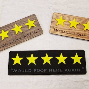 Would Poop Here Again -  Bathroom Wall Art