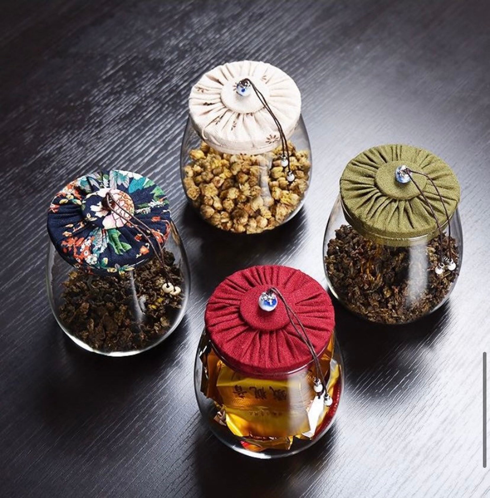 Tea leaf container set/coffee glass tea container with Etsy